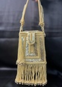 gold sequin  tassel potli bag